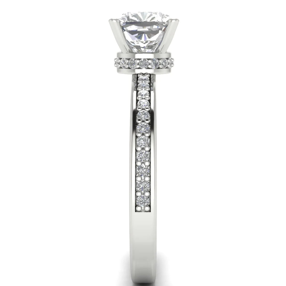 Delicate Pavé Accent Engagement Ring