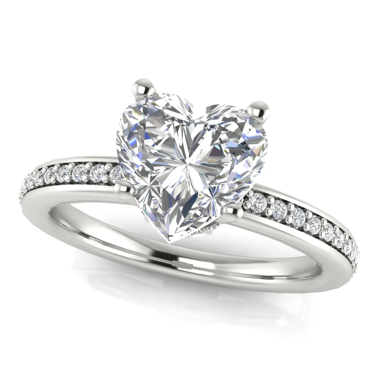 Delicate Pavé Accent Engagement Ring