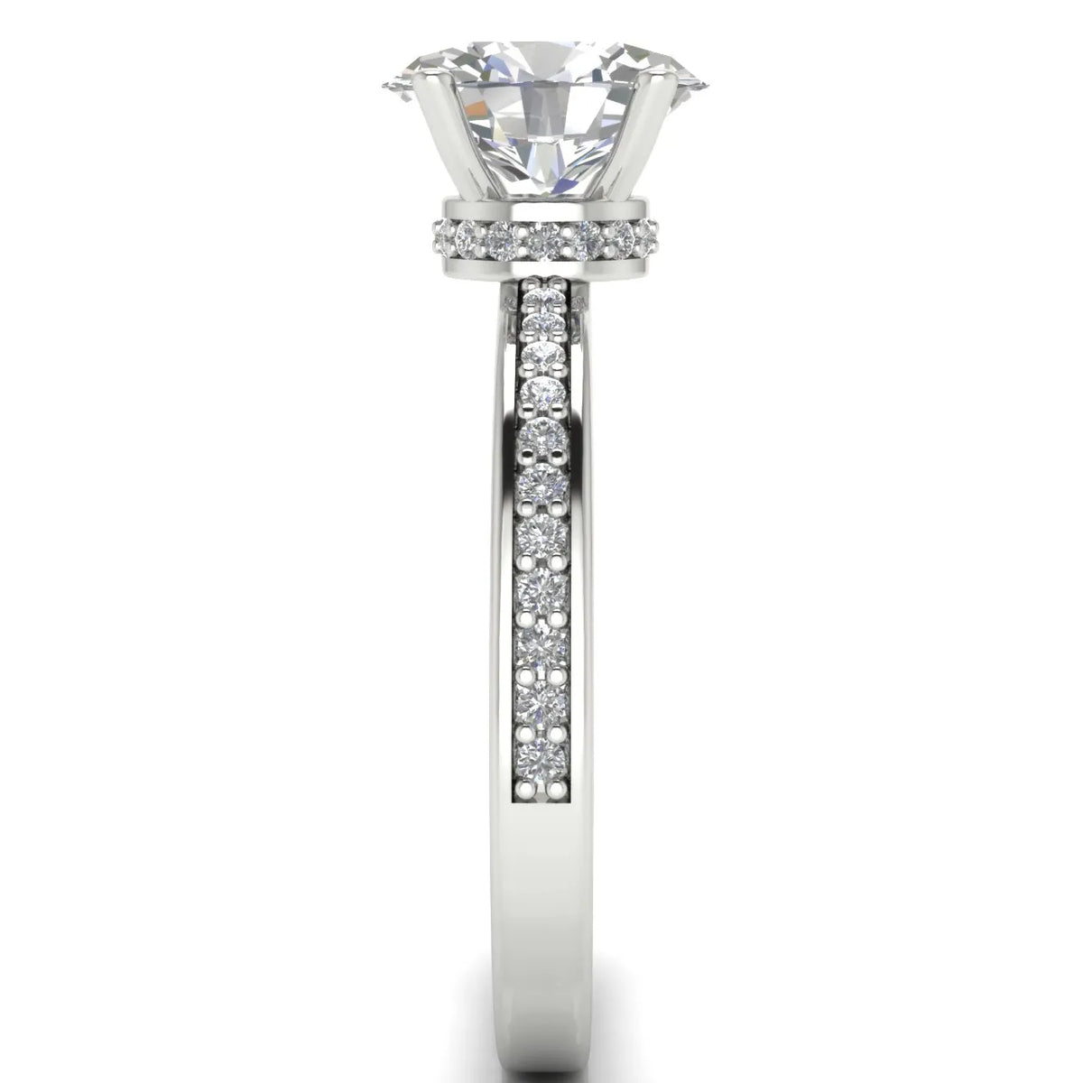 Delicate Pavé Accent Engagement Ring