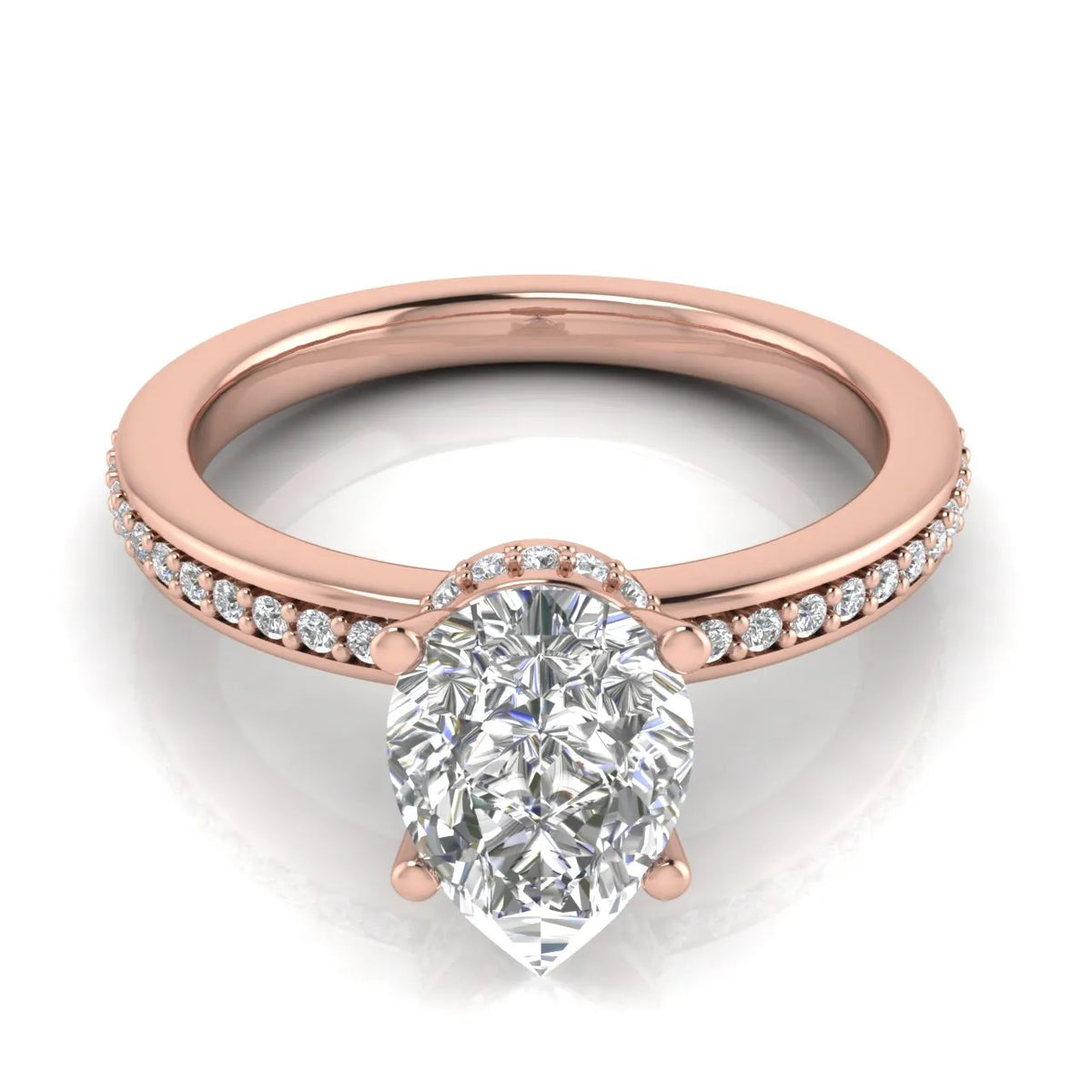 Delicate Pavé Accent Engagement Ring