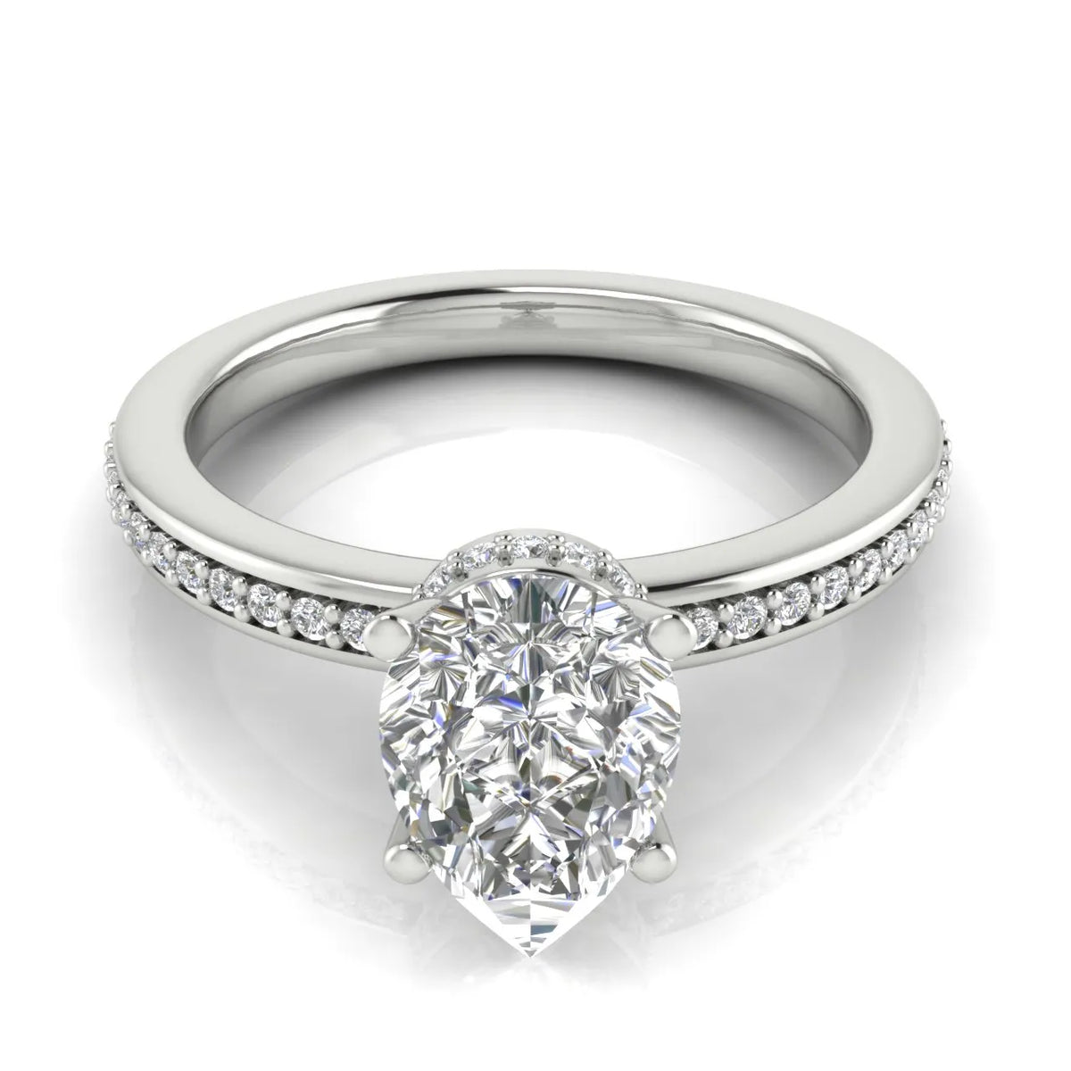 Delicate Pavé Accent Engagement Ring