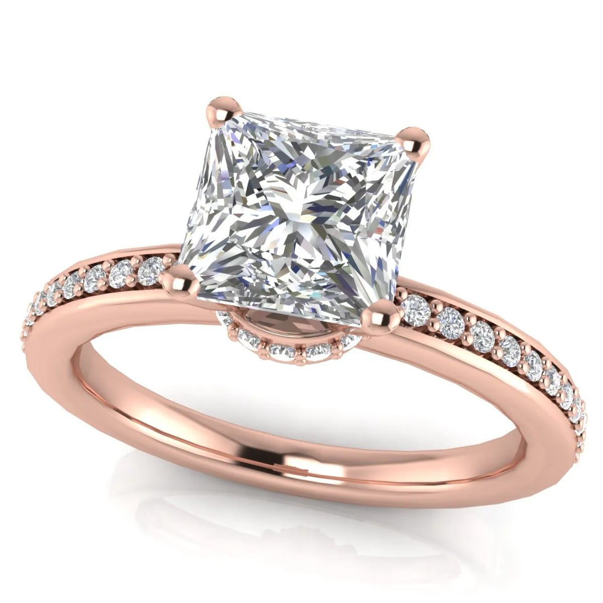 Delicate Pavé Accent Engagement Ring