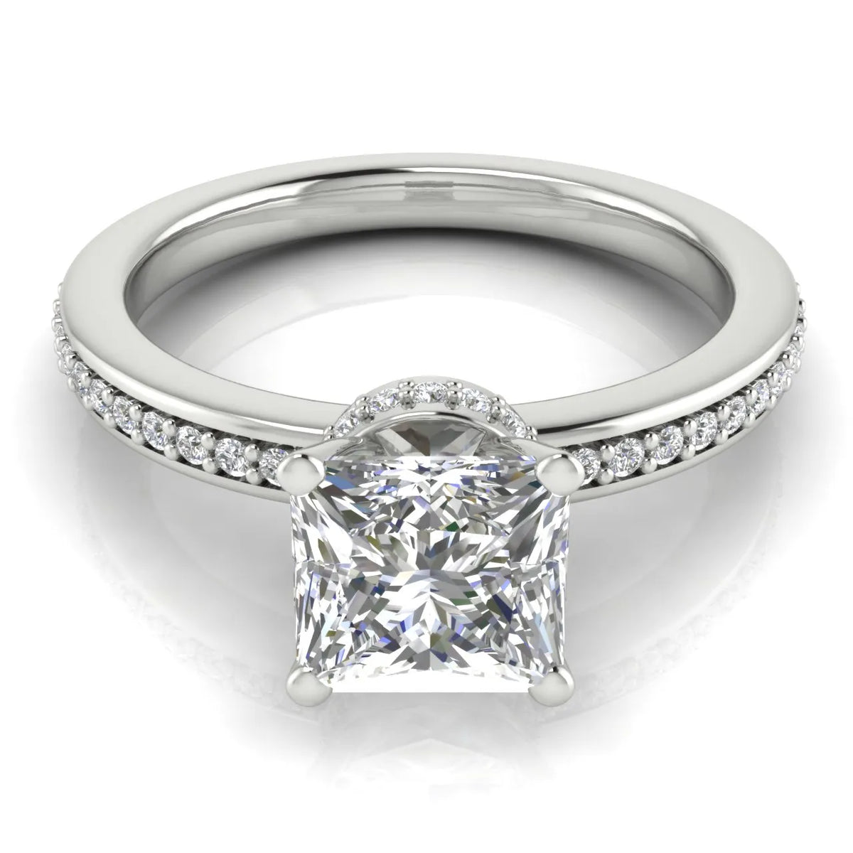 Delicate Pavé Accent Engagement Ring