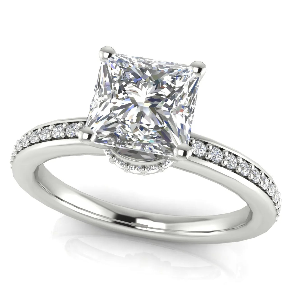 Delicate Pavé Accent Engagement Ring