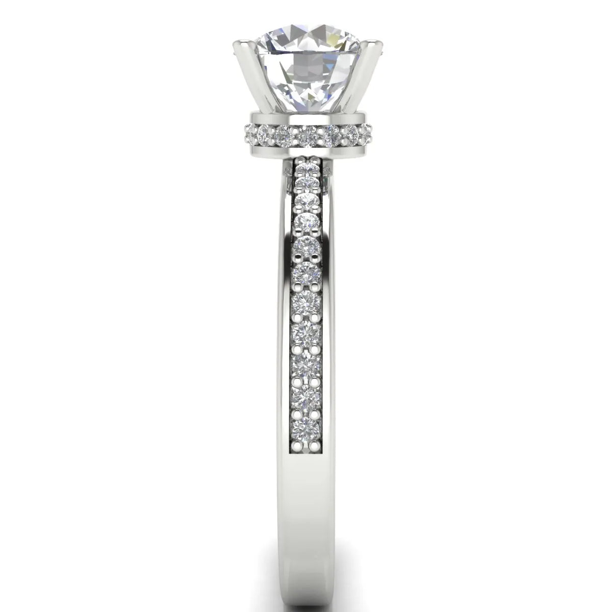 Delicate Pavé Accent Engagement Ring