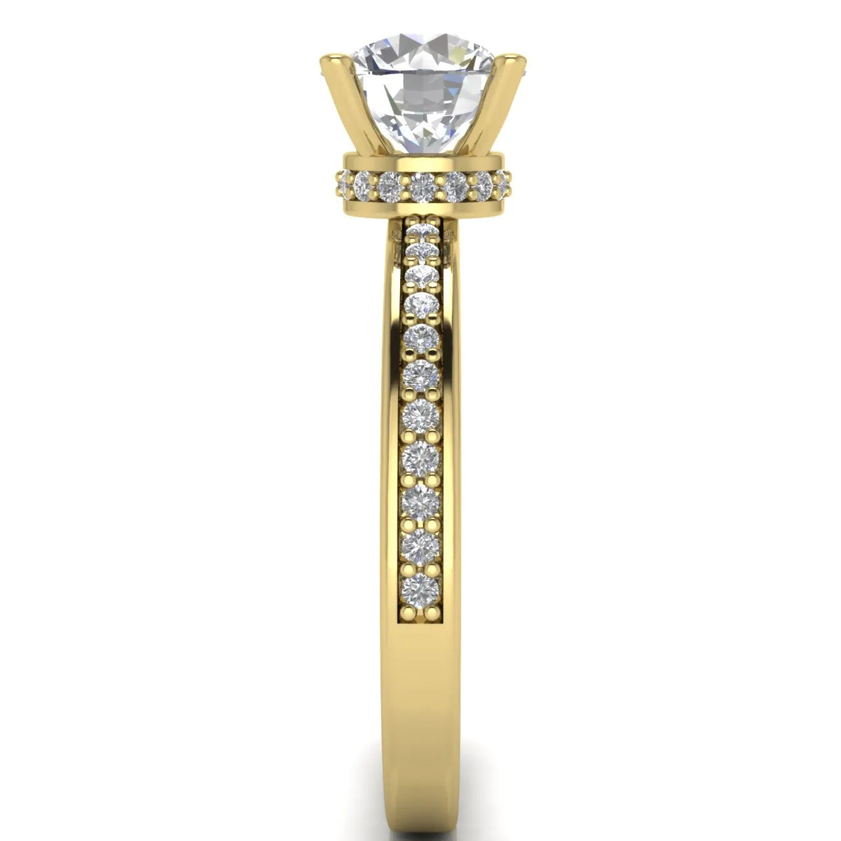 Delicate Pavé Accent Engagement Ring