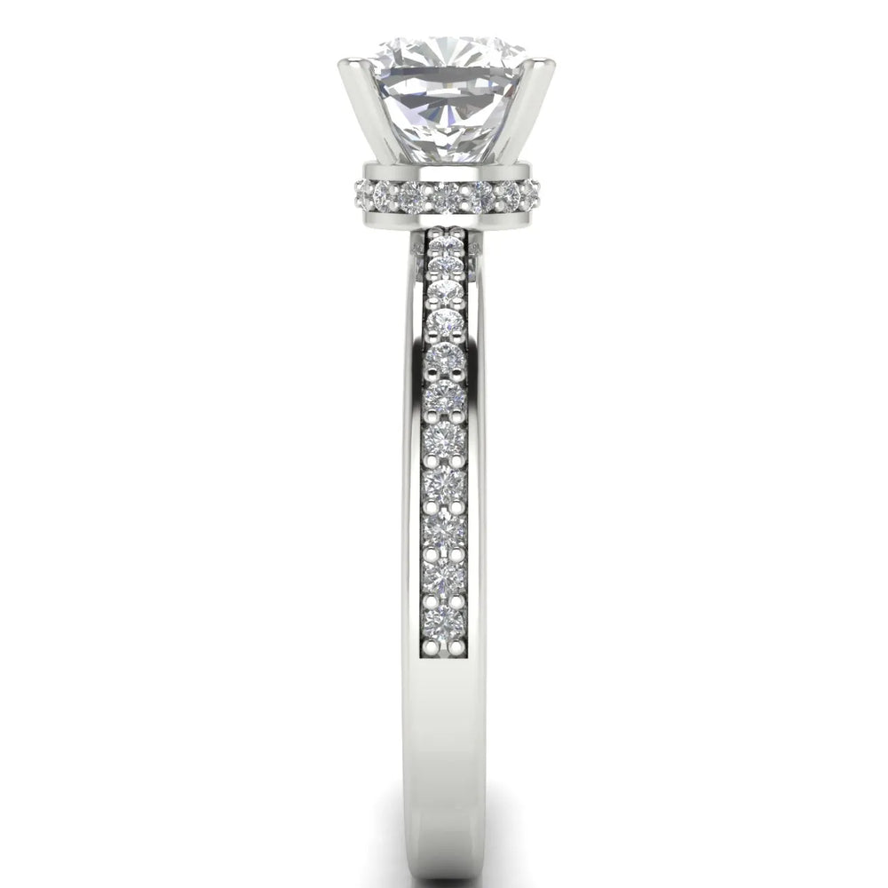 Delicate Pavé Accent Engagement Ring