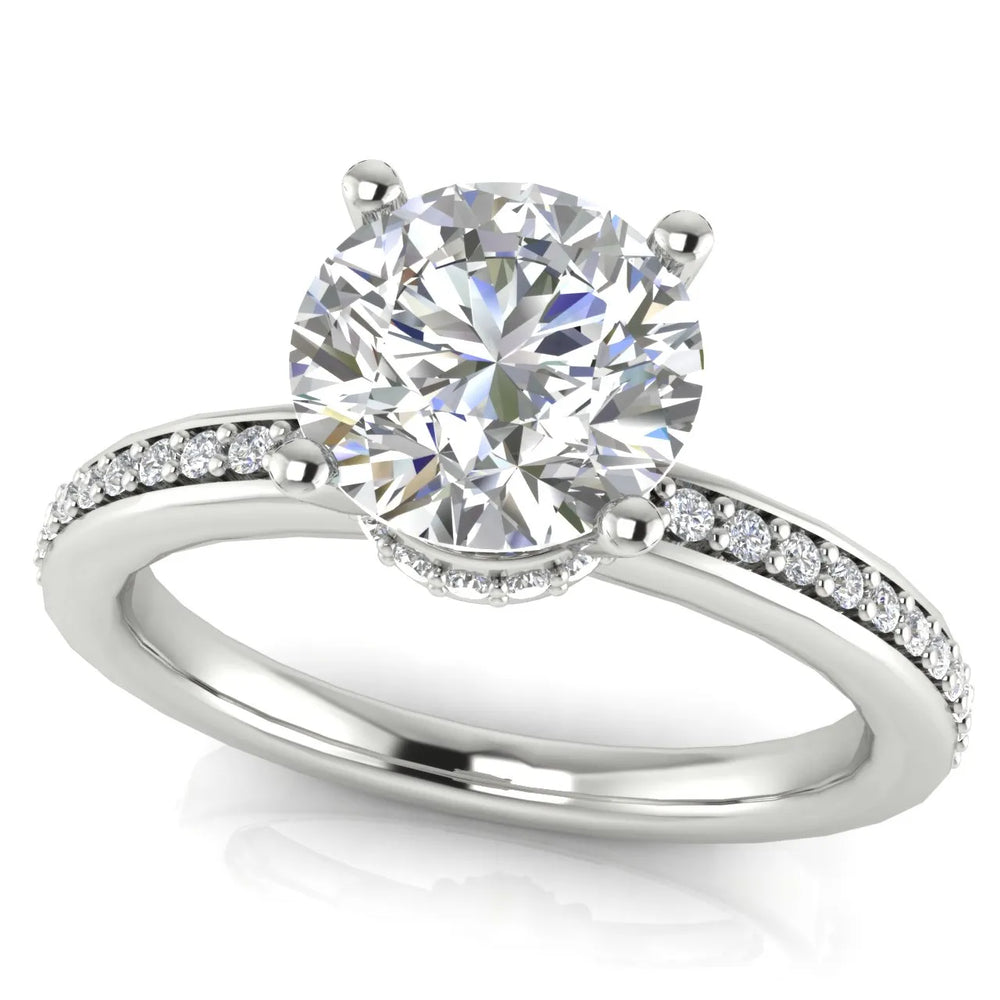 Delicate Pavé Accent Engagement Ring