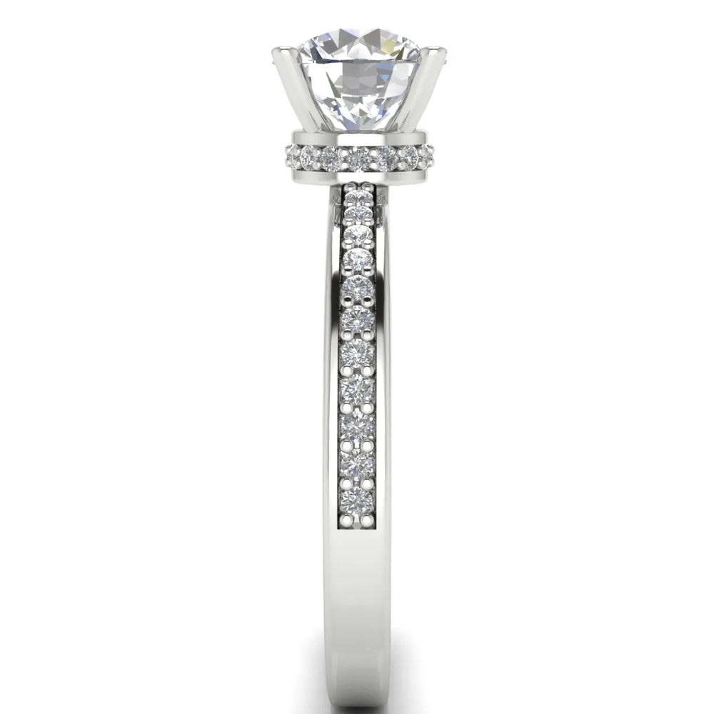 Delicate Pavé Accent Engagement Ring