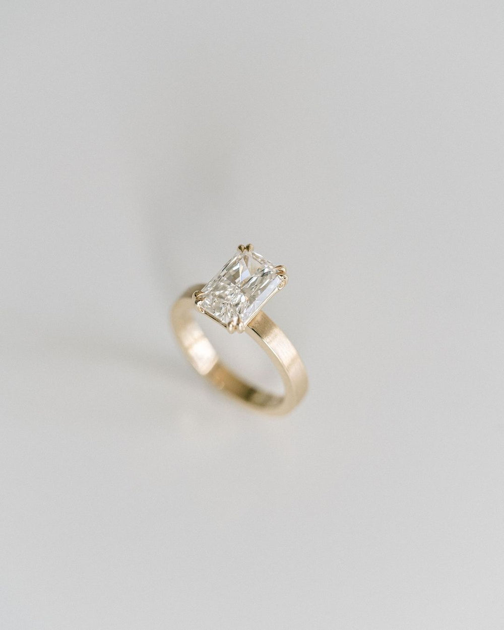 Double Prong Radiant Cut Labgrown Engagement Ring