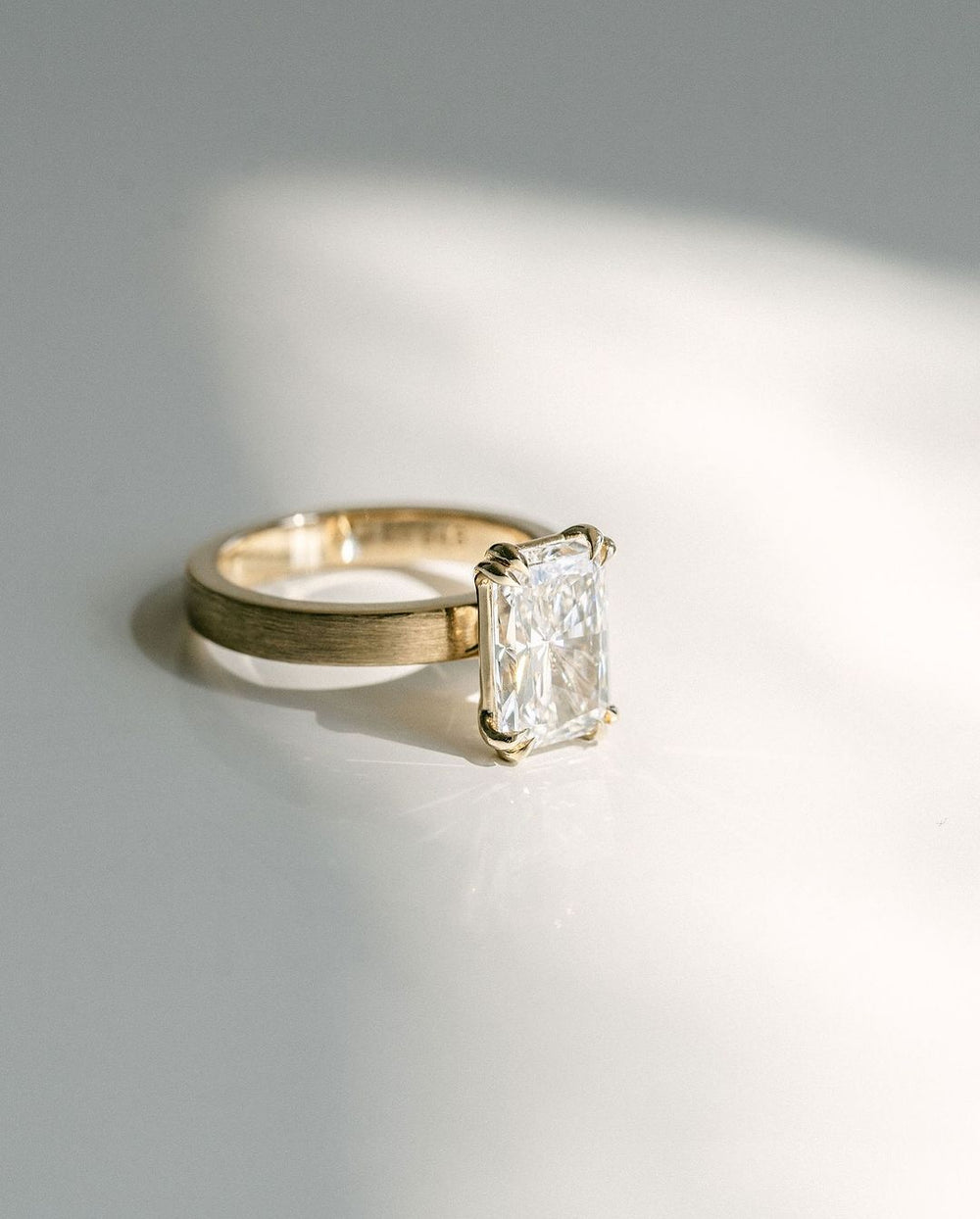Double Prong Radiant Cut Labgrown Engagement Ring