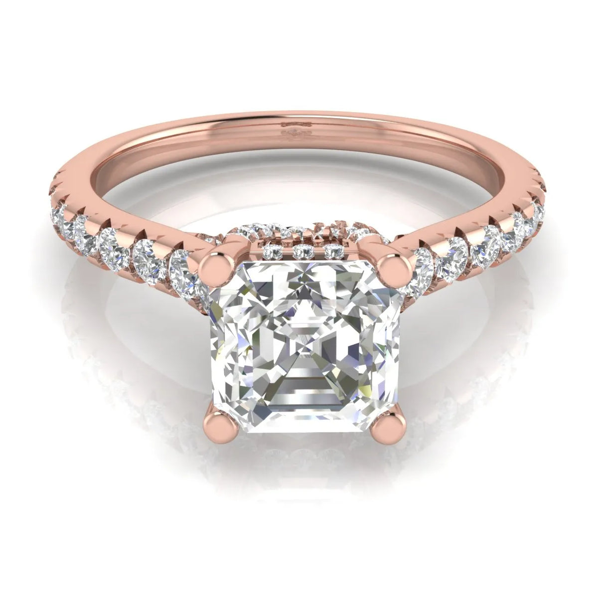 Classic Pavé Accent Solitaire Ring