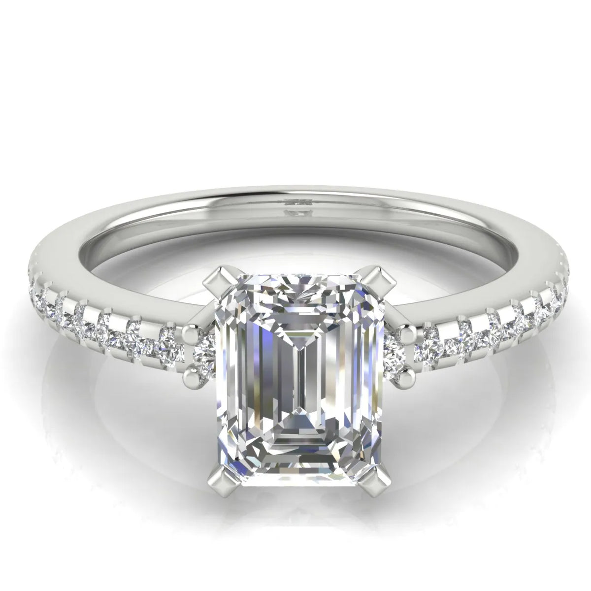 Classic Pavé Accent Solitaire Ring