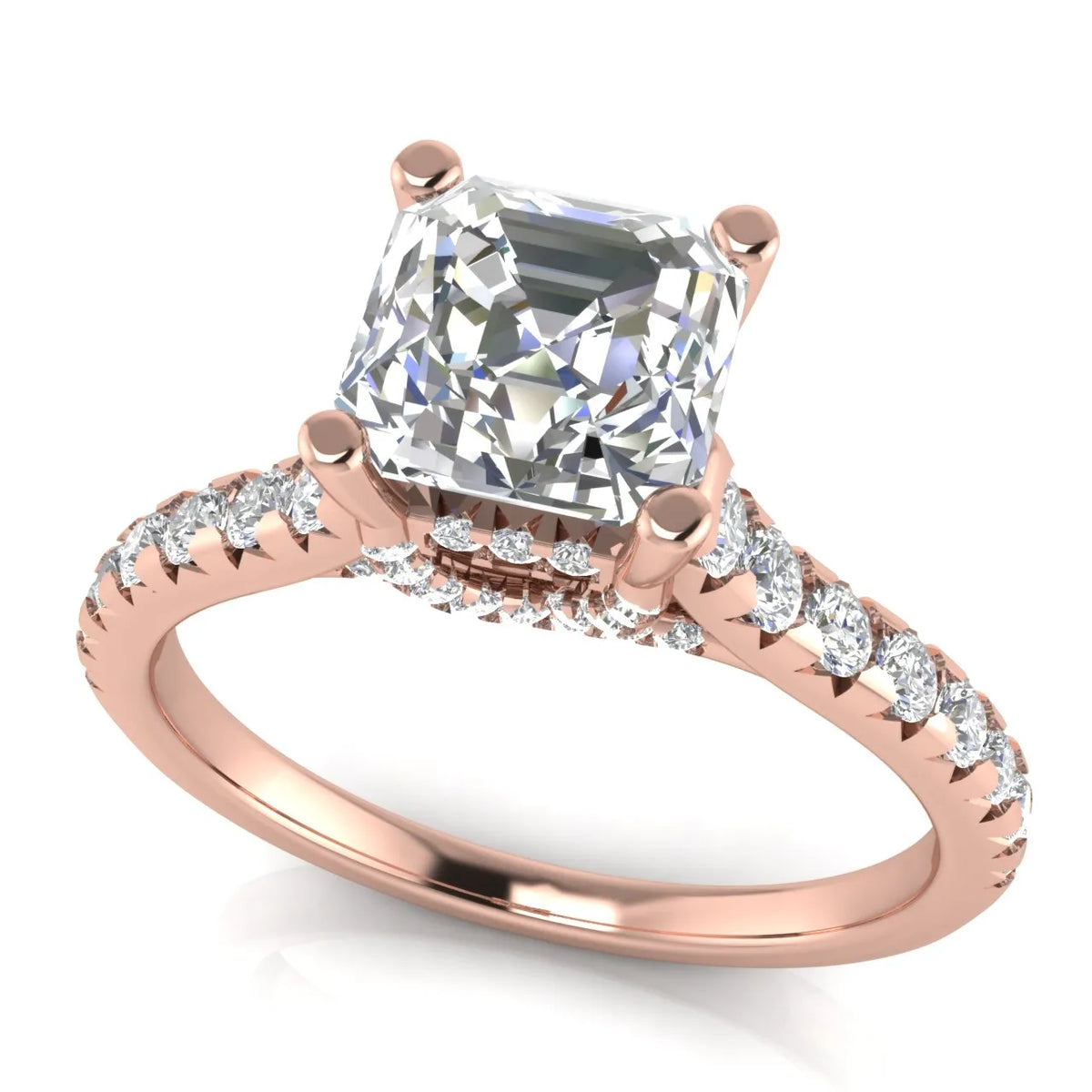 Classic Pavé Accent Solitaire Ring