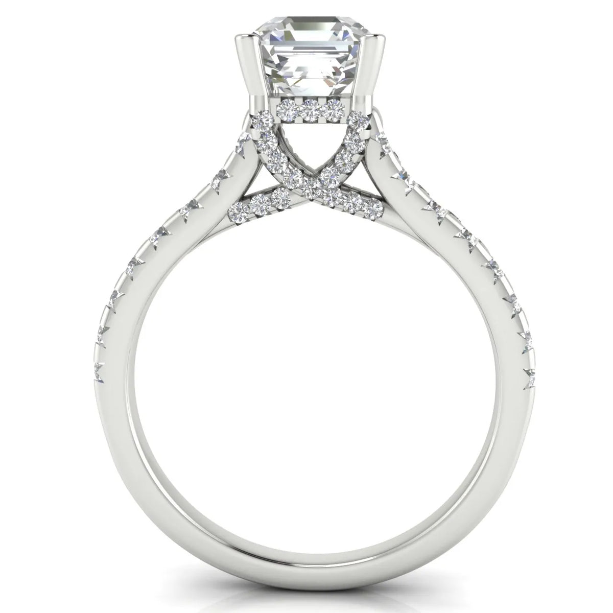 Classic Pavé Accent Solitaire Ring