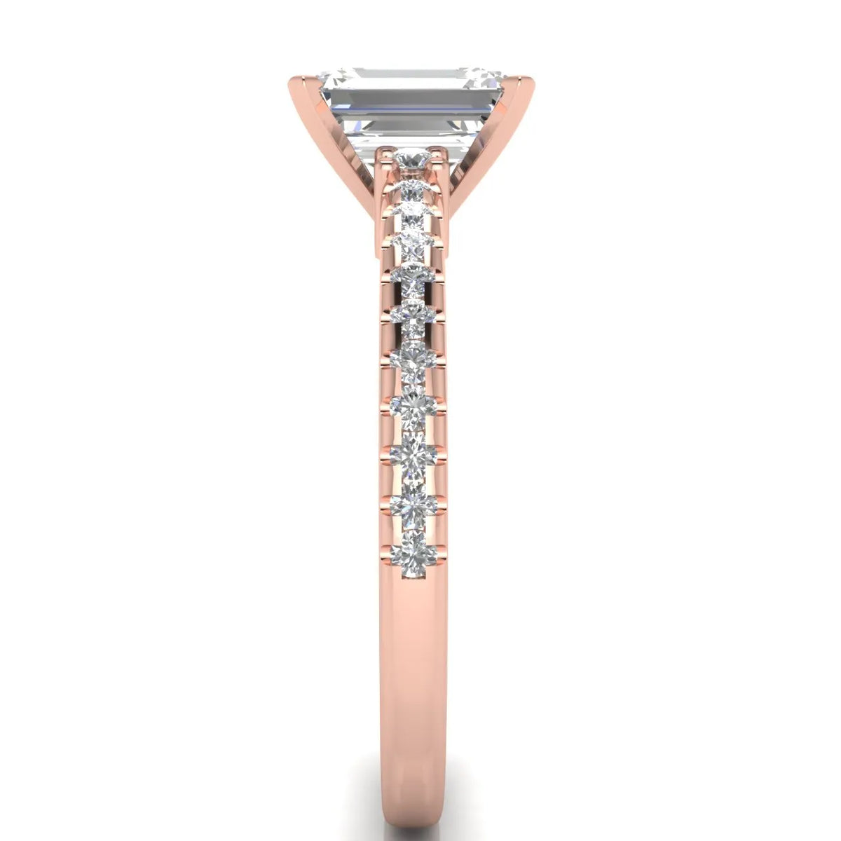 Classic Pavé Accent Solitaire Ring
