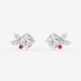4 1/2 ctw Cushion Lab Grown Diamond with Marquise and Pear Floral Stud Earrings