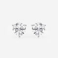 4 ctw Round Lab Grown Diamond Three Prong Martini Stud Earrings