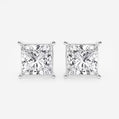 6 ctw Princess Lab Grown Diamond Solitaire Certified Stud Earrings