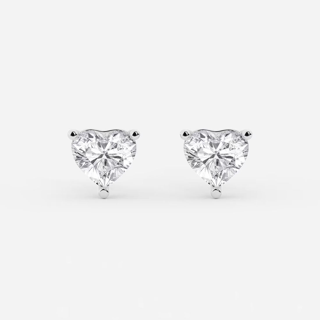 3 ctw Heart Lab Grown Diamond Stud Earrings