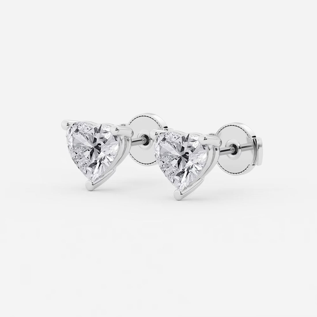 3 ctw Heart Lab Grown Diamond Stud Earrings