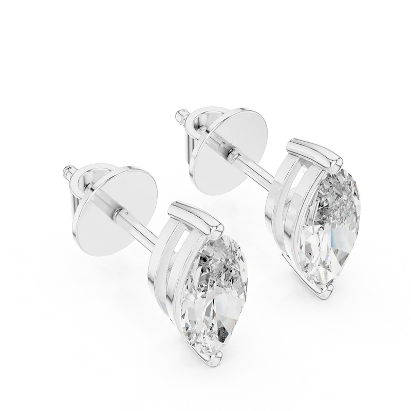 The Royal Marquise Studs earring – (925 Sterling Silver) – (925 Sterling Silver) – Round (925 Sterling Silver)