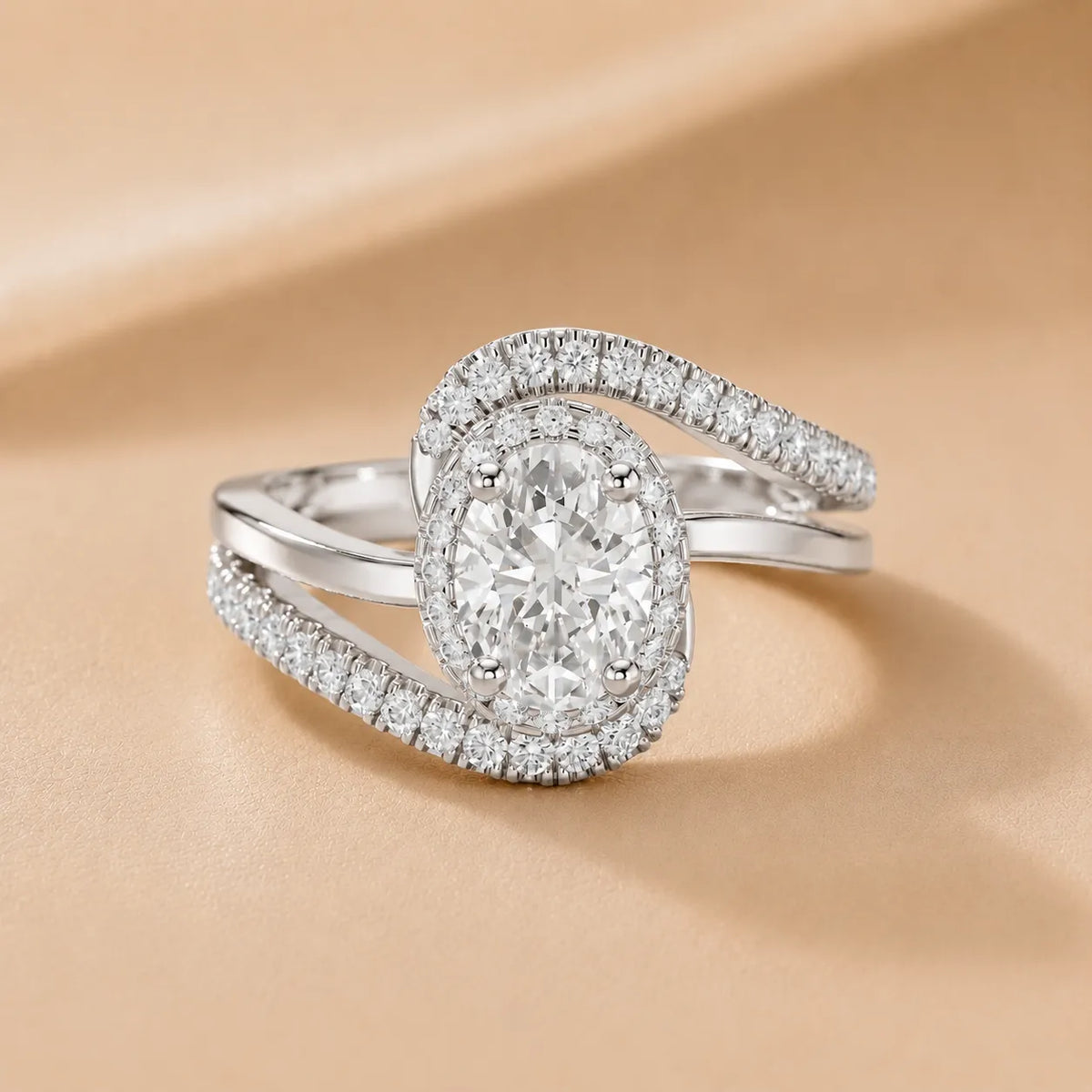 Eden Bypass Oval Diamond Engagement Ring