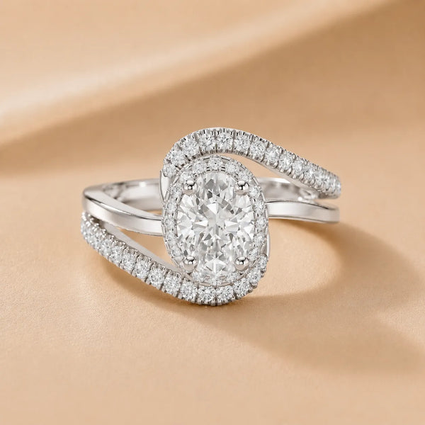 Eden Bypass Oval Diamond Engagement Ring