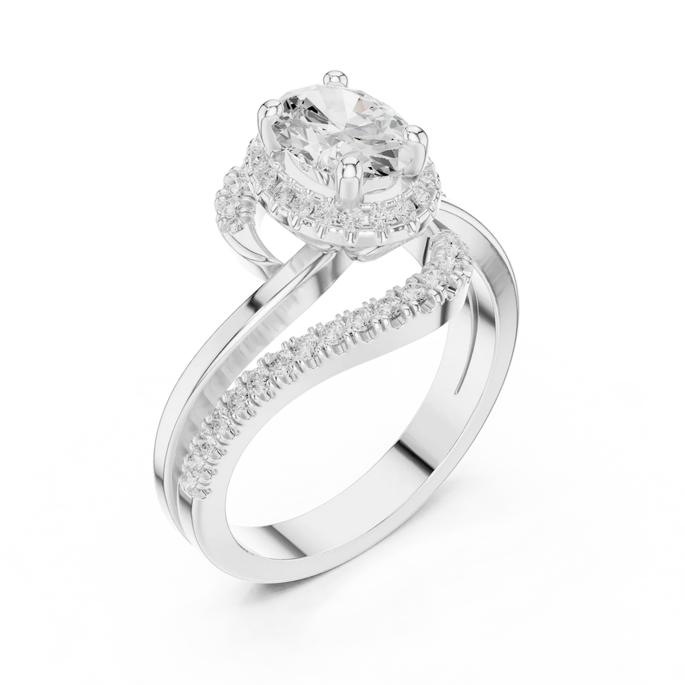 Eden Bypass Oval Diamond Engagement Ring
