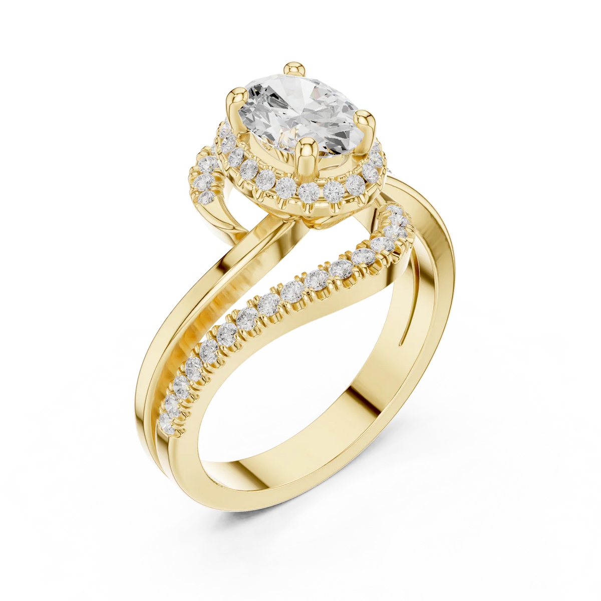 Eden Bypass Oval Diamond Engagement Ring