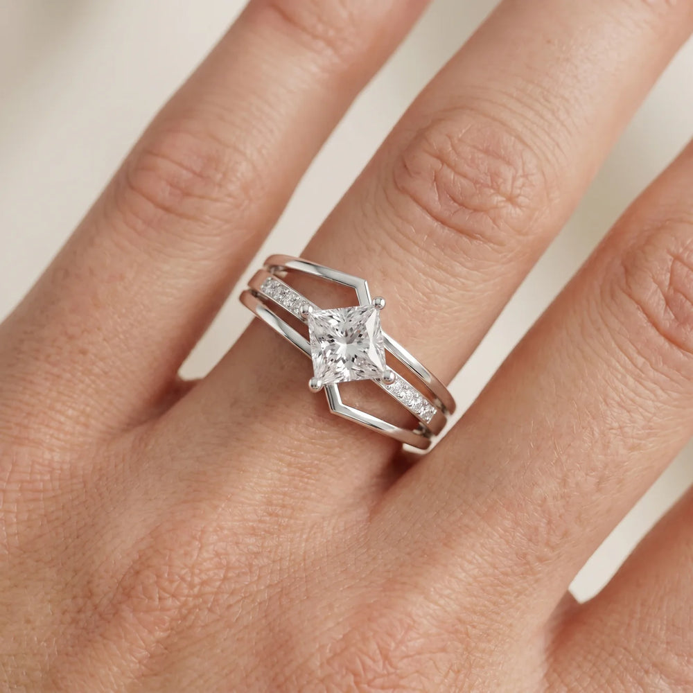Eden Bypass Princess Diamond Engagement Ring