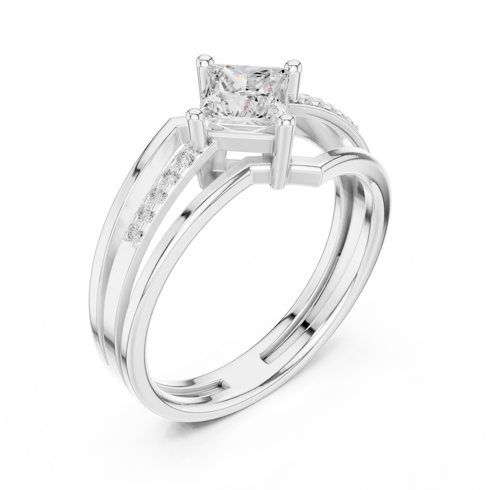 Eden Bypass Princess Diamond Engagement Ring