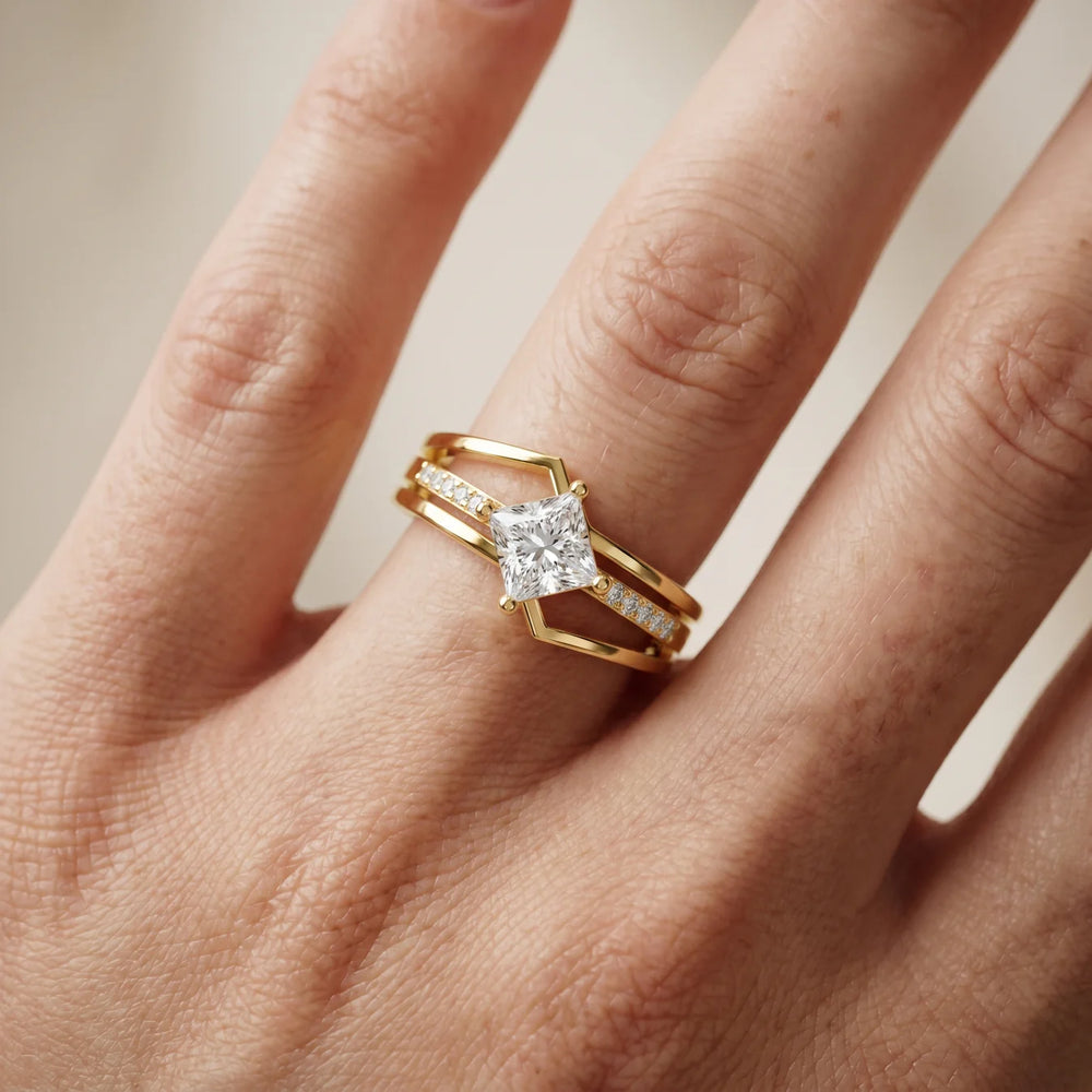 Eden Bypass Princess Diamond Engagement Ring