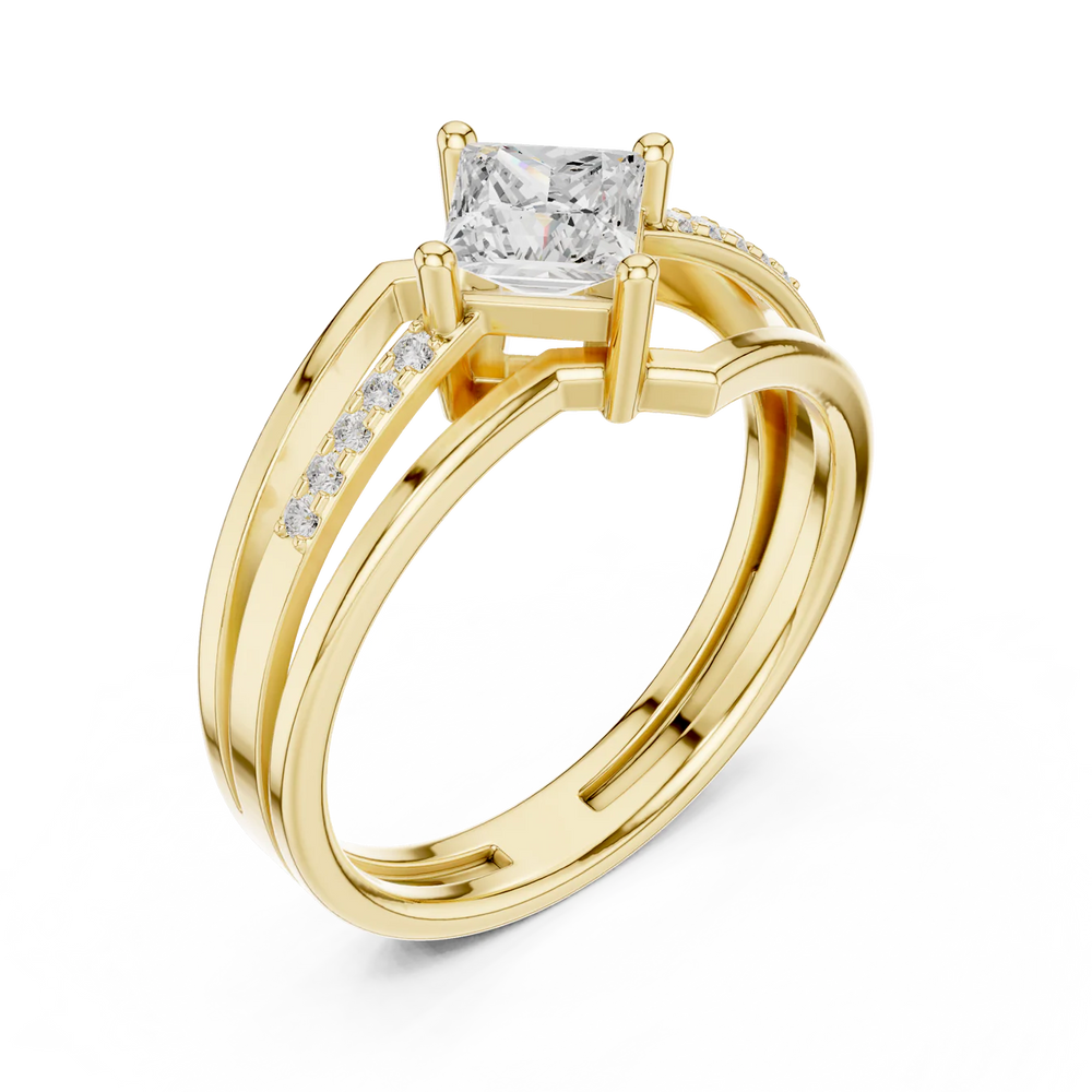 Eden Bypass Princess Diamond Engagement Ring