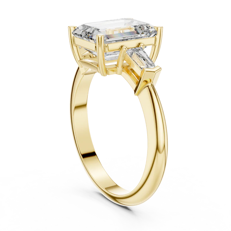 Emerald Elegance Ring with Customize baguette