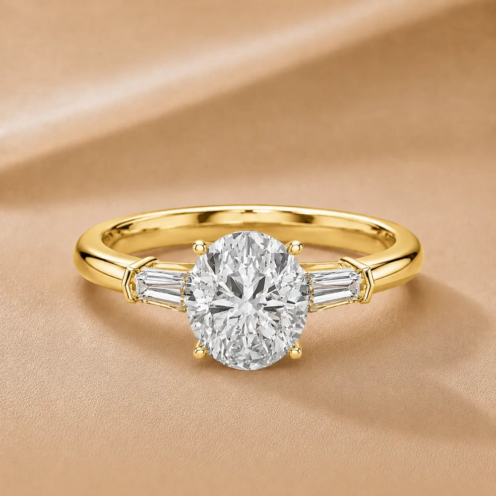 Emerald Elegance Ring with Customize baguette