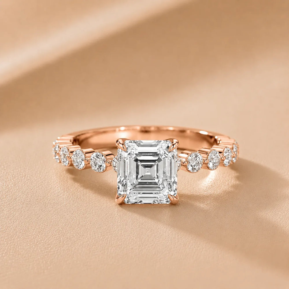 Eleanor Majesty Side Stone Princess Diamond Engagement Ring