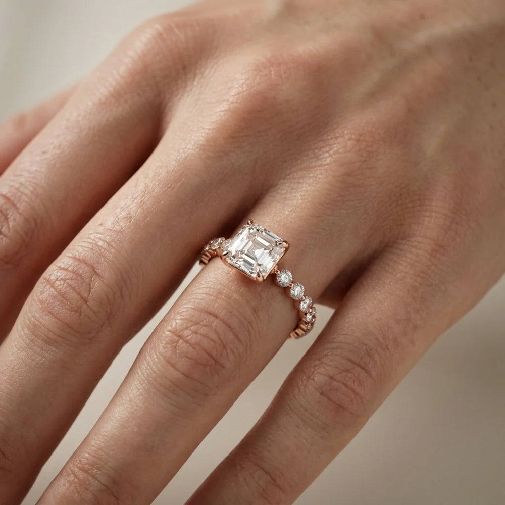 Eleanor Majesty Side Stone Princess Diamond Engagement Ring