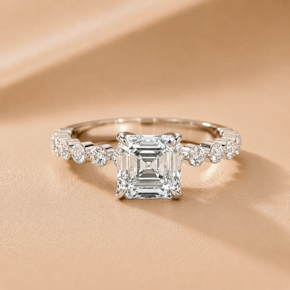Eleanor Majesty Side Stone Princess Diamond Engagement Ring