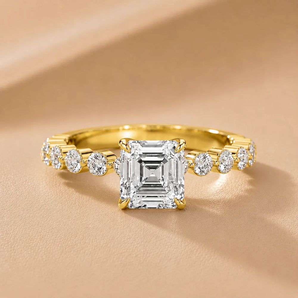 Eleanor Majesty Side Stone Princess Diamond Engagement Ring