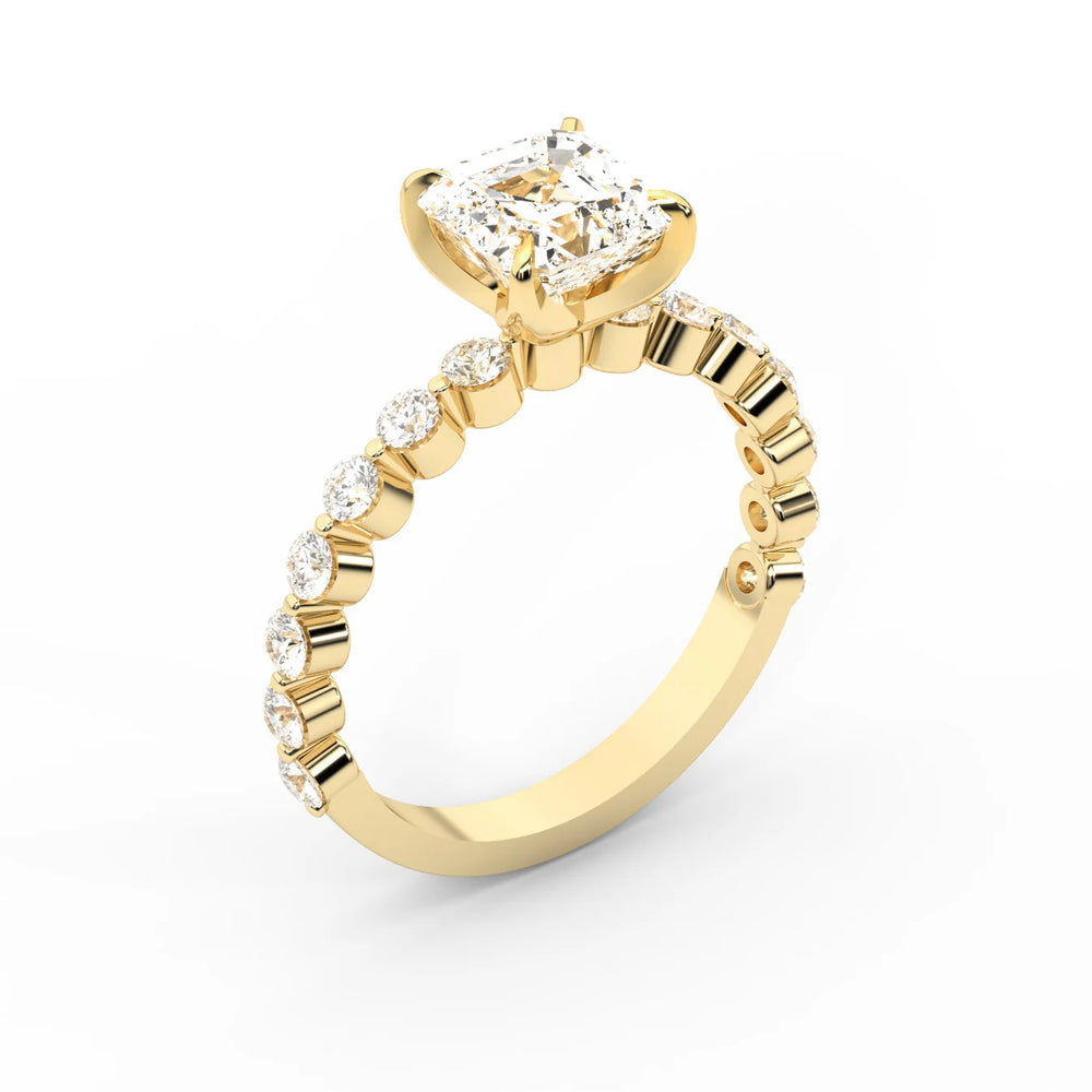 Eleanor Majesty Side Stone Princess Diamond Engagement Ring