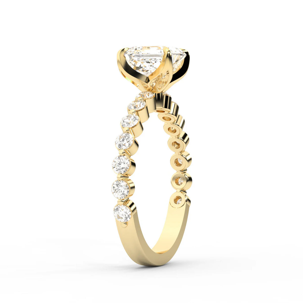 Eleanor Majesty Side Stone Princess Diamond Engagement Ring