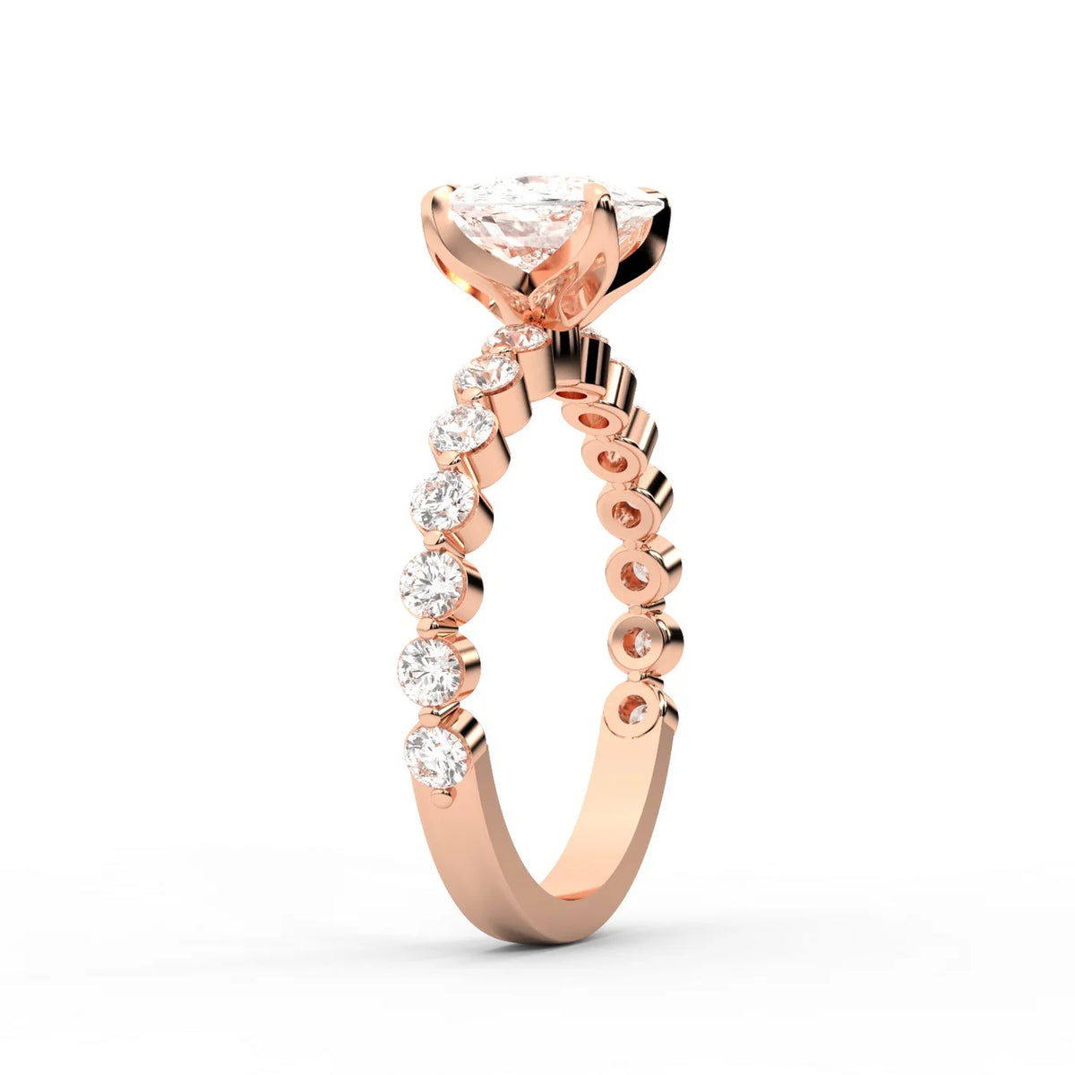 Eleanor Majesty Side Stone Princess Diamond Engagement Ring