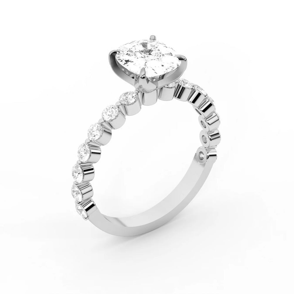 Eleanor Majesty Side Stone Princess Diamond Engagement Ring