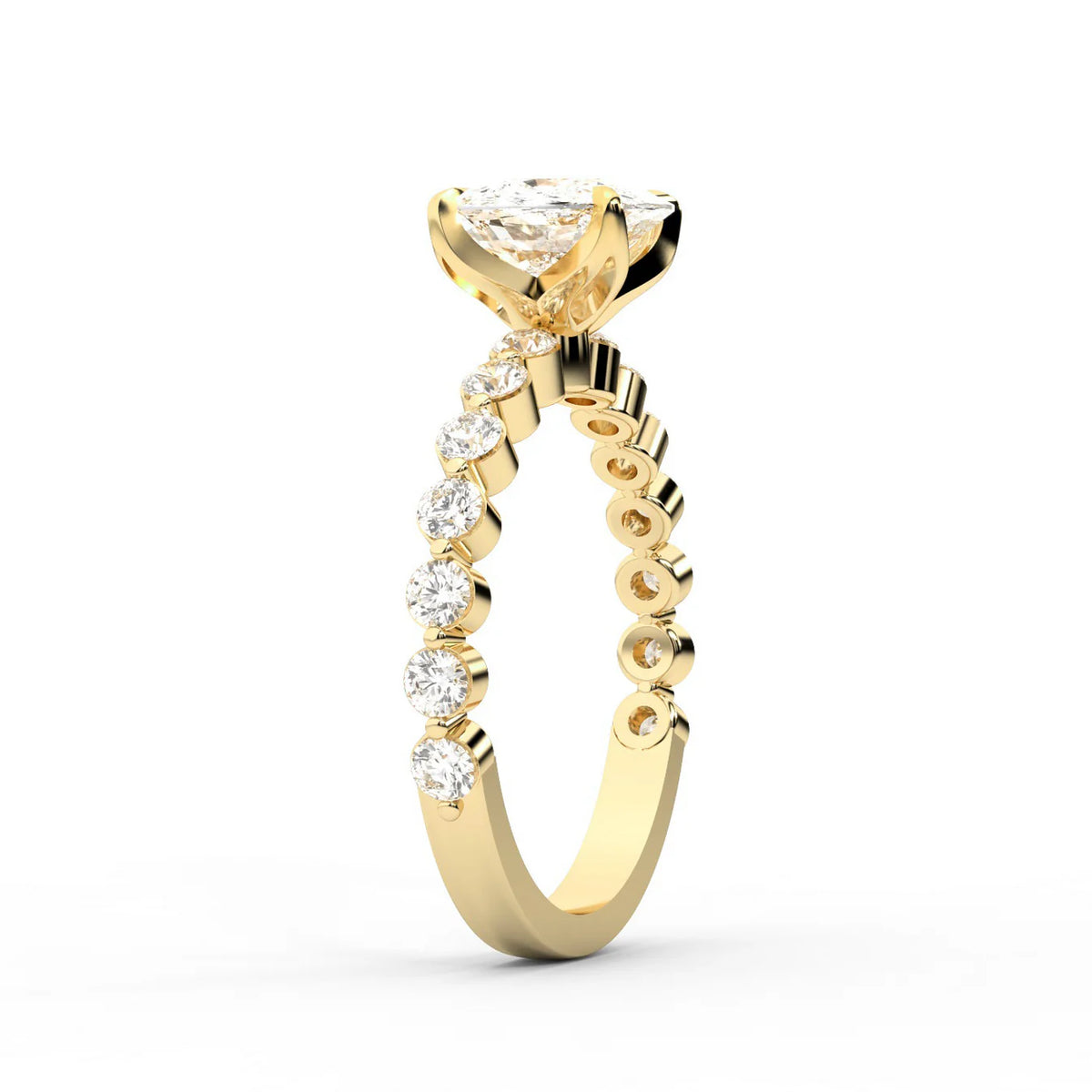 Eleanor Majesty Side Stone Princess Diamond Engagement Ring