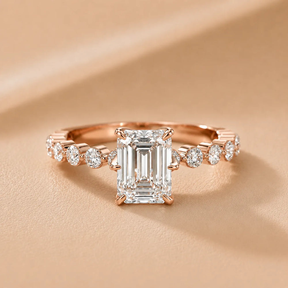 Eleanor Majesty Side Stone Princess Diamond Engagement Ring