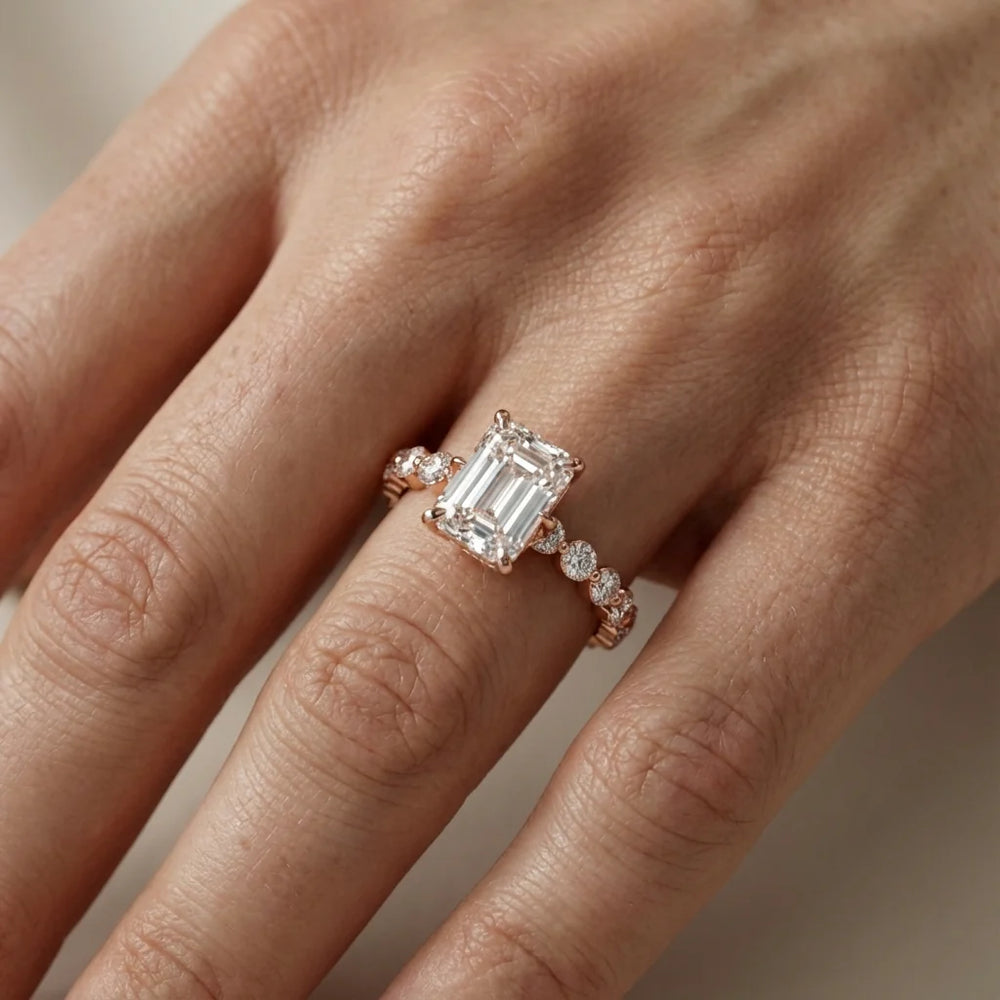Eleanor Majesty Side Stone Princess Diamond Engagement Ring
