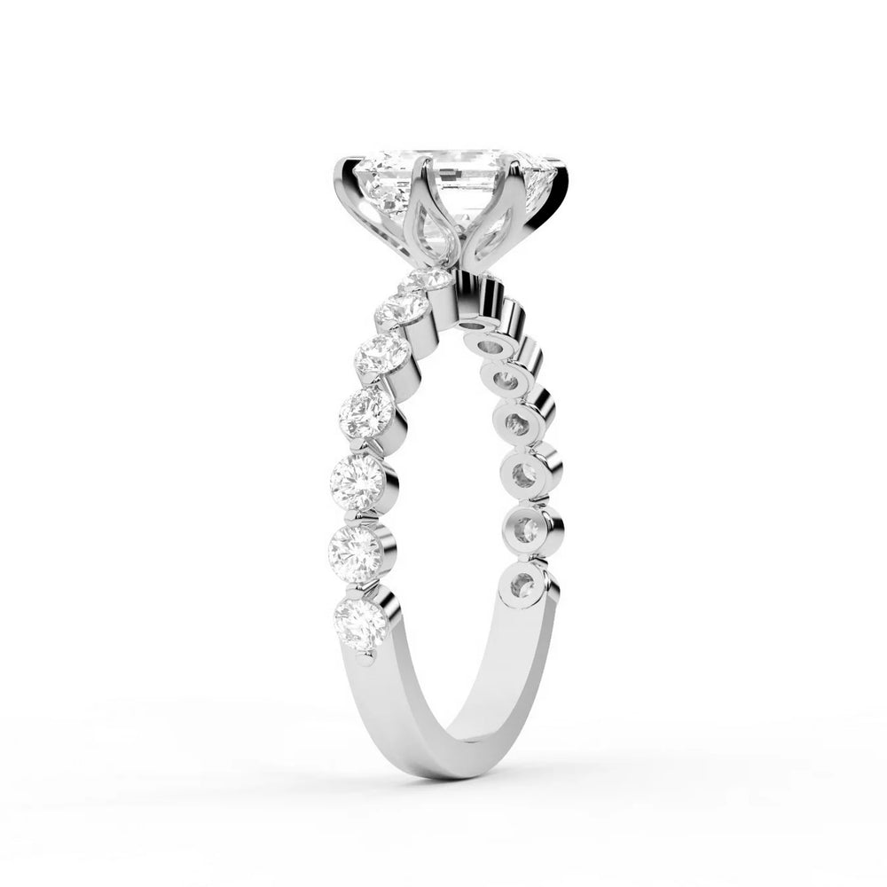 Eleanor Majesty Side Stone Princess Diamond Engagement Ring