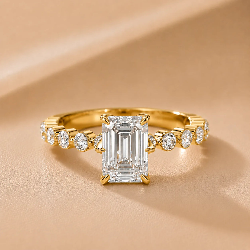 Eleanor Majesty Side Stone Princess Diamond Engagement Ring