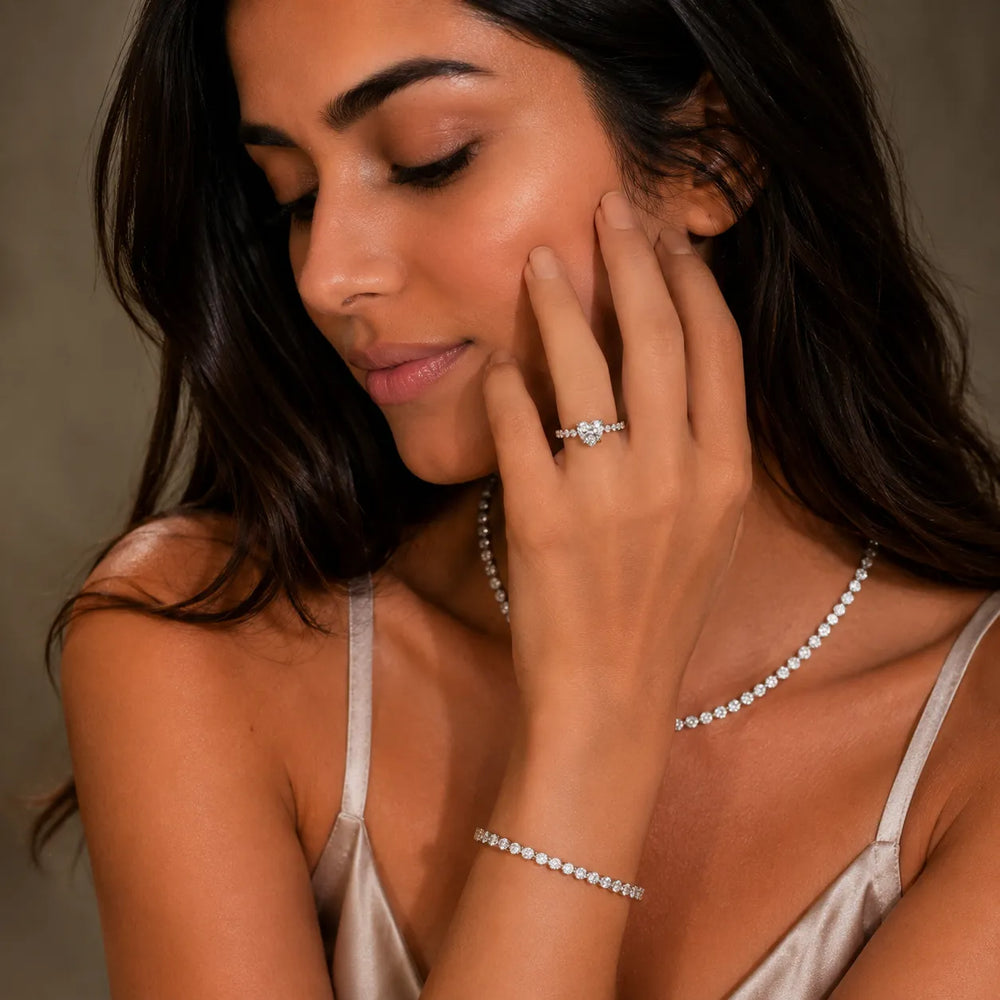 Eleanor Majesty Side Stone Princess Diamond Engagement Ring